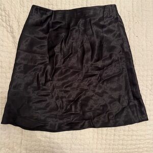 Aritzia Black Satin Skirt